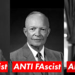 Image of FDR, DDE and JFK with the word "anti fascists" overlayed